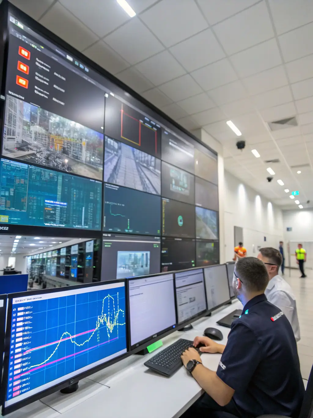A digital twin of a city, showing real-time data visualization and simulations for urban planning and management.