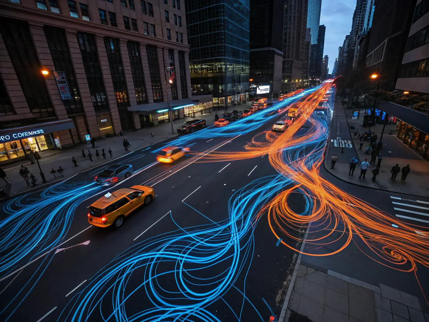 A digital rendering of a city map with color-coded layers representing different data streams, such as traffic flow, energy consumption, and public safety, illustrating the power of data analytics in smart city management.